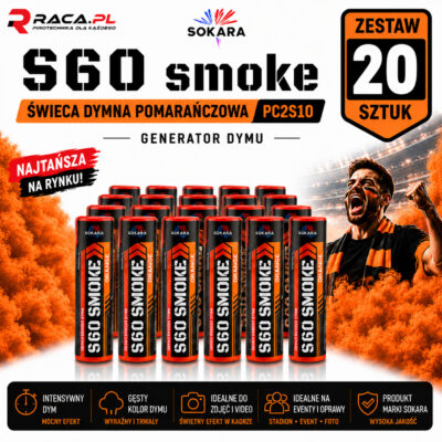 Zestaw 20 świec dymnych pomarańczowych S60 Smoke Sokara PC2S1O