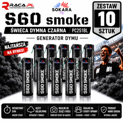 Zestaw 10 świec dymnych czarnych S60 Smoke Sokara PC2S1BL