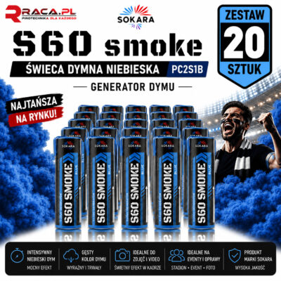 Zestaw 20 świec dymnych niebieskich S60 Smoke Sokara PC2S1B