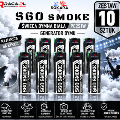 Zestaw 10 świec dymnych białych S60 Smoke Sokara PC2S1W