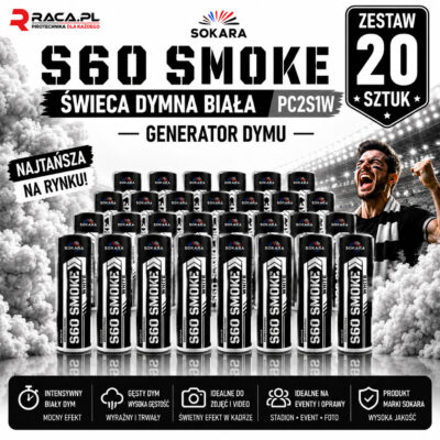 Zestaw 20 świec dymnych białych S60 Smoke Sokara PC2S1W