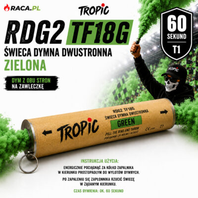 Świeca dymna dwustronna zielona Green RDG2 TF18G Tropic T1 na zawleczkę – zielony dym 60 sekund