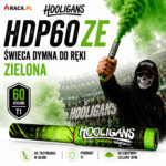 Świeca dymna do ręki zielona HDP60ZE Hooligans Klasek T1 – intensywny zielony dym 60 sekund