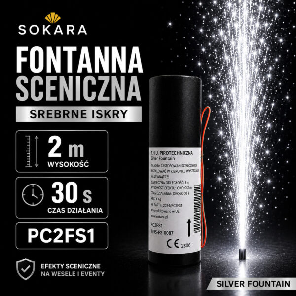 Fontanna sceniczna srebrne iskry 2 m 30 s PC2FS1 Sokara