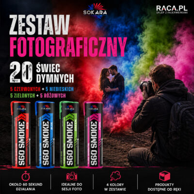 Zestaw fotograficzny świec dymnych Sokara 20 sztuk do sesji zdjęciowych