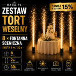 Zestaw Tort Weselny 8 fontann scenicznych złotych 2 m 30 s Sokara PC2FS2