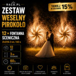 Zestaw Weselny Pirokoło 12 fontann scenicznych złotych 3 m 60 s Sokara PC2FS5 Golden